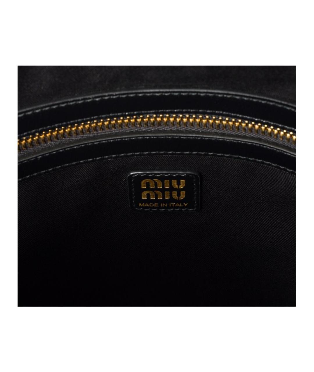 MIU MIU Черная кожаная сумка через плечо, фото 4