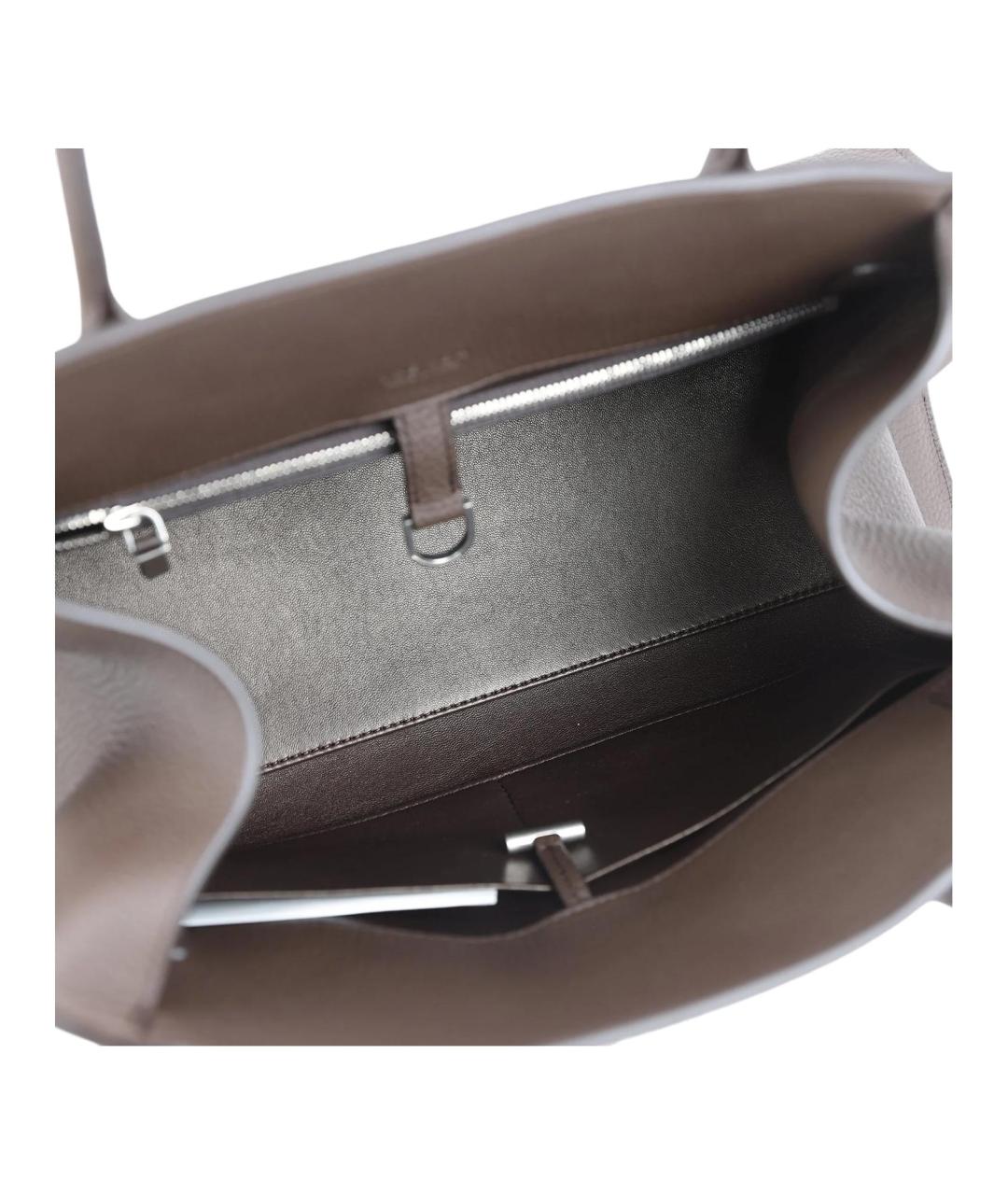 THE ROW Коричневая кожаная сумка тоут, фото 4