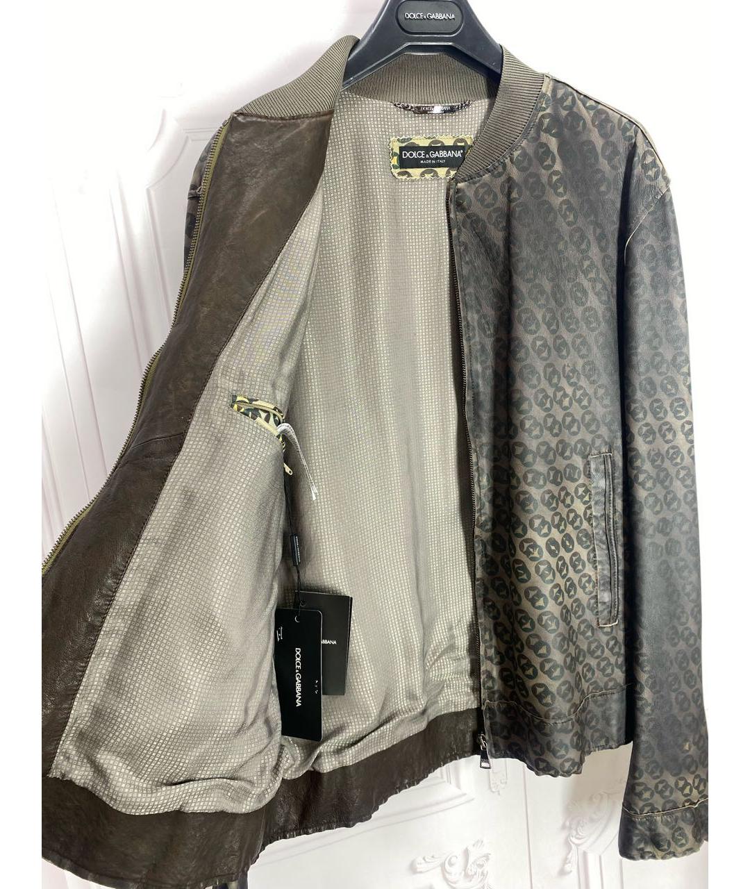 DOLCE&GABBANA Коричневая кожаная куртка, фото 4