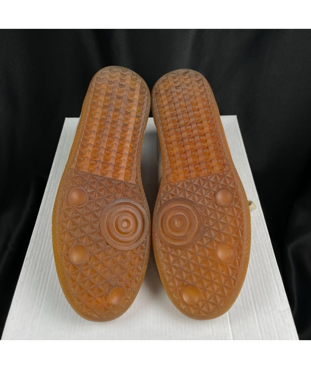 MAISON MARGIELA Бежевые низкие кроссовки / кеды из искусственной кожи, фото 4