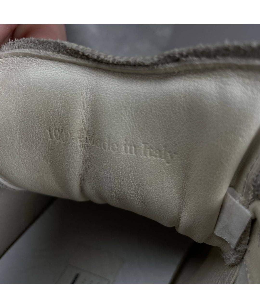 MAISON MARGIELA Бежевые низкие кроссовки / кеды из искусственной кожи, фото 5