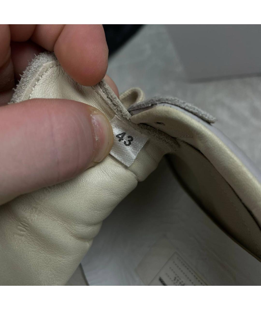 MAISON MARGIELA Бежевые низкие кроссовки / кеды из искусственной кожи, фото 6