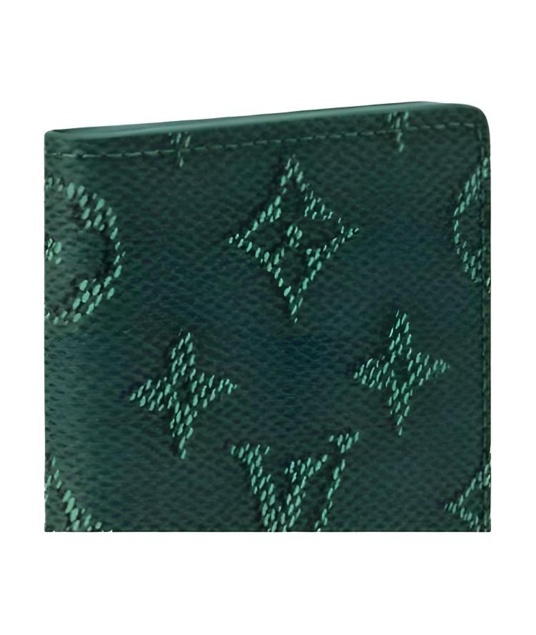 LOUIS VUITTON Зеленый кожаный кардхолдер, фото 5