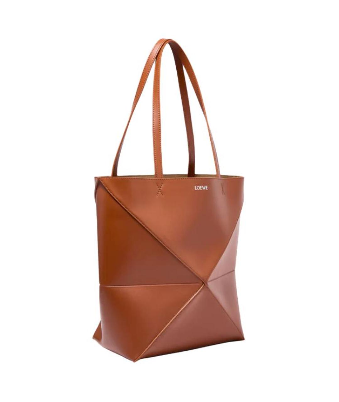 LOEWE Коричневая кожаная сумка тоут, фото 2