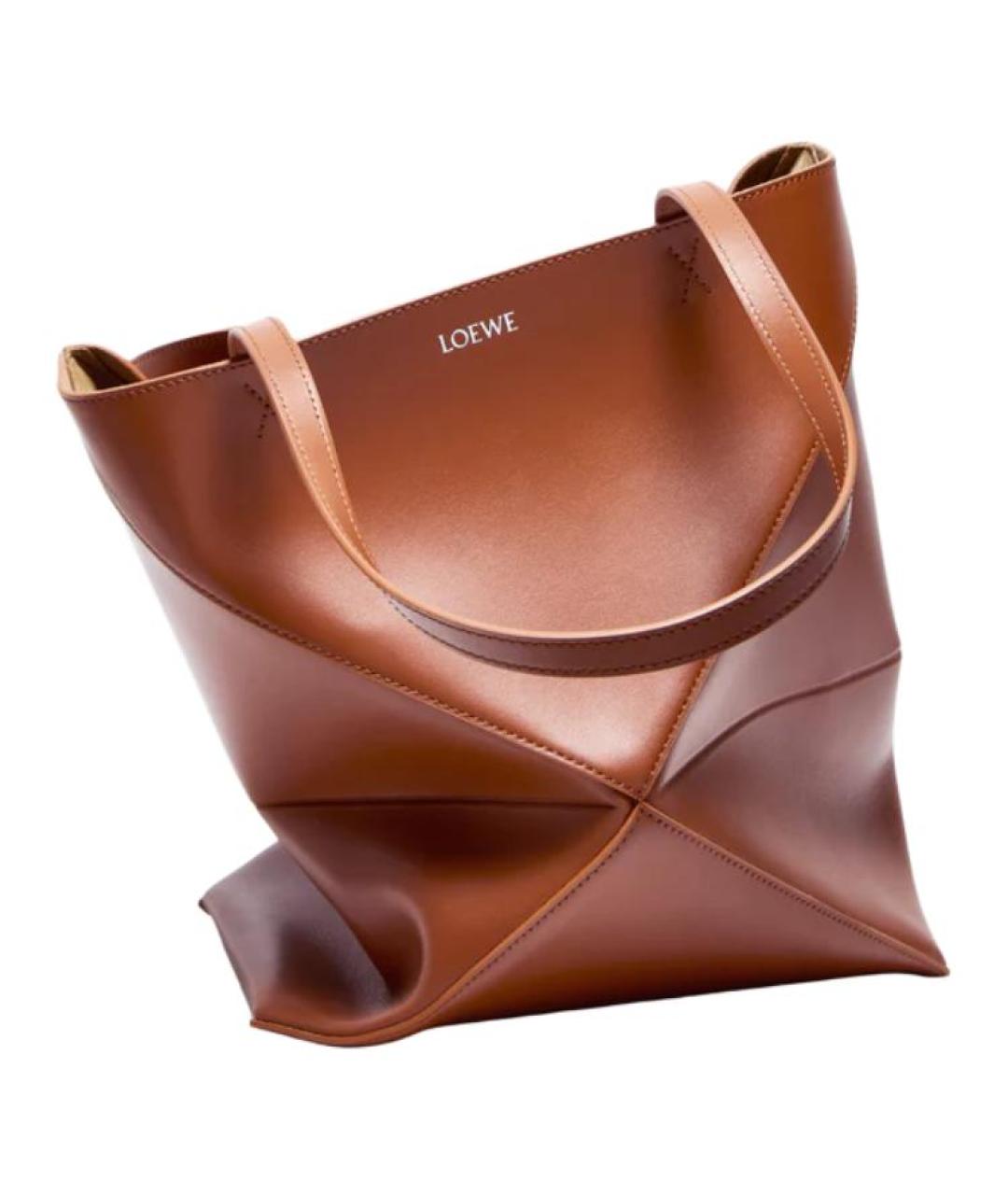 LOEWE Коричневая кожаная сумка тоут, фото 4