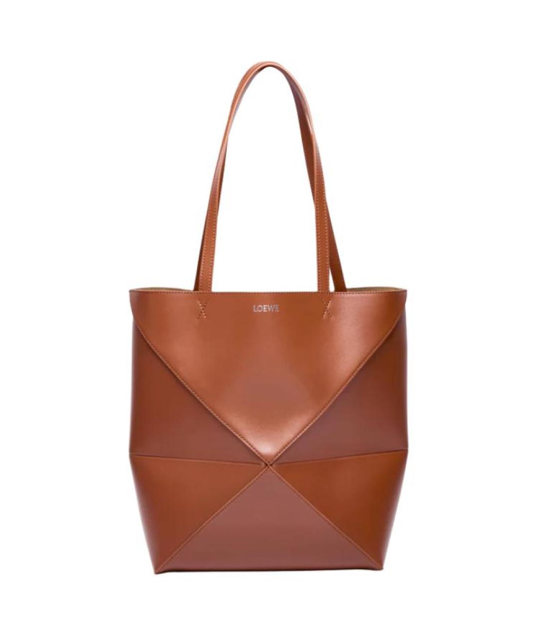 LOEWE Коричневая кожаная сумка тоут, фото 1