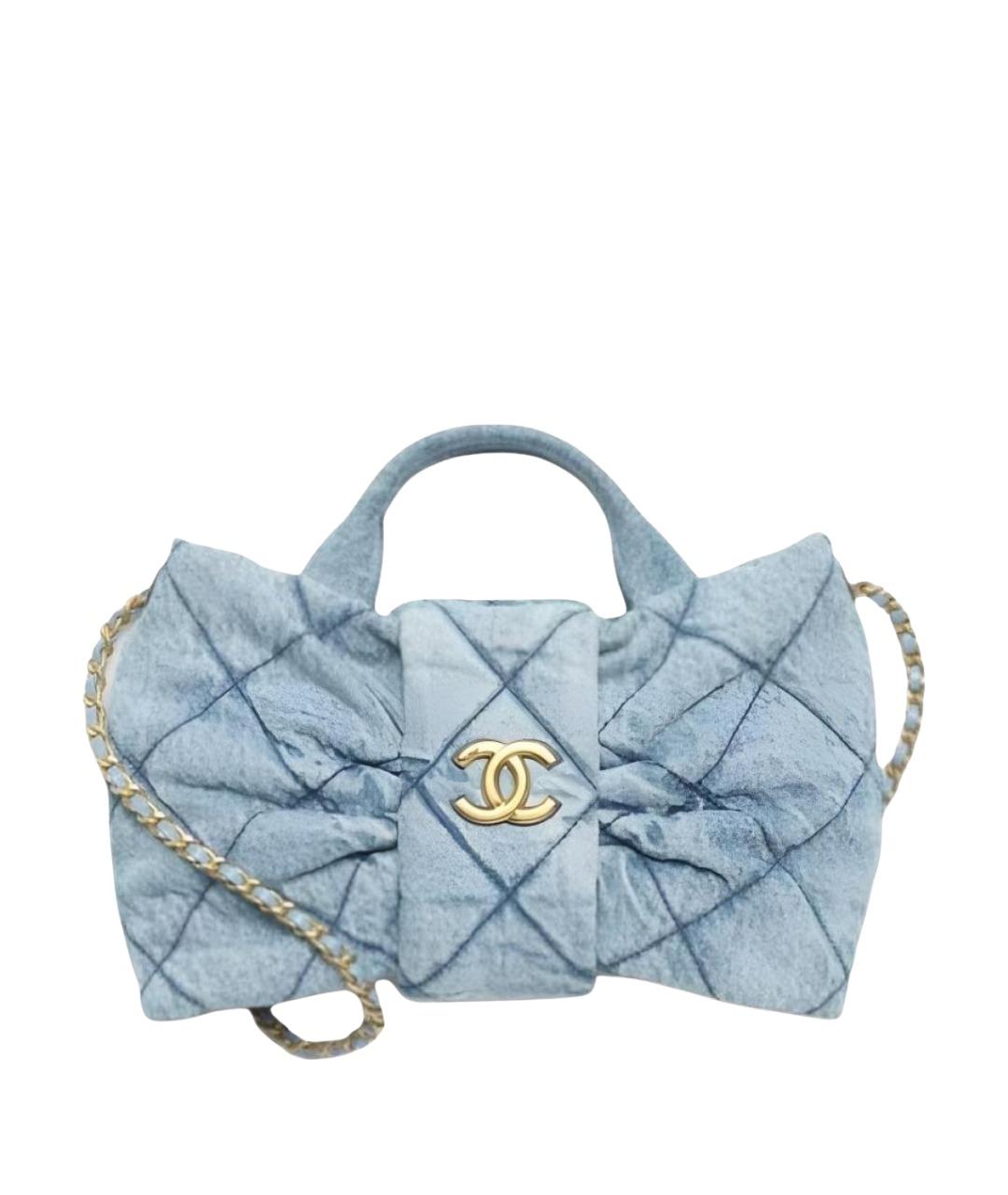 CHANEL Голубая деним сумка через плечо, фото 1
