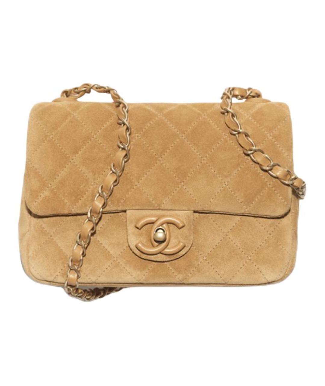 CHANEL Бежевая замшевая сумка через плечо, фото 1