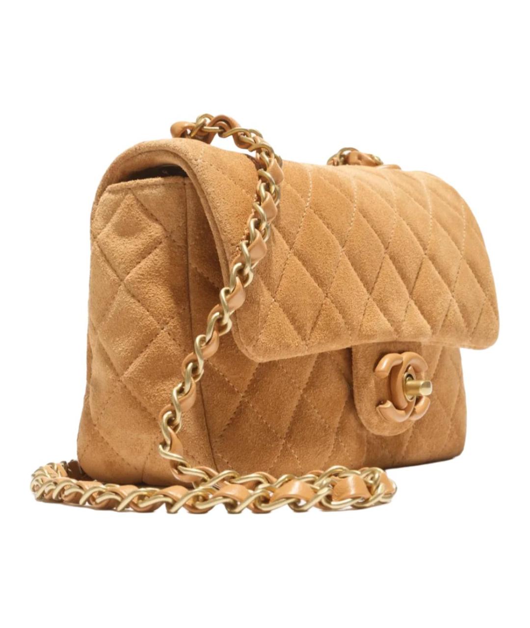 CHANEL Бежевая замшевая сумка через плечо, фото 2