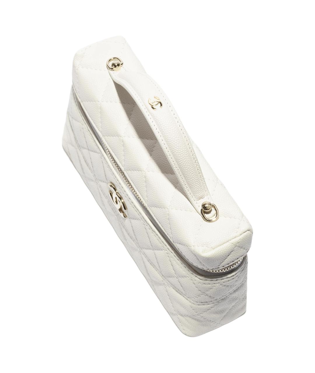 CHANEL Белая кожаная сумка через плечо, фото 3