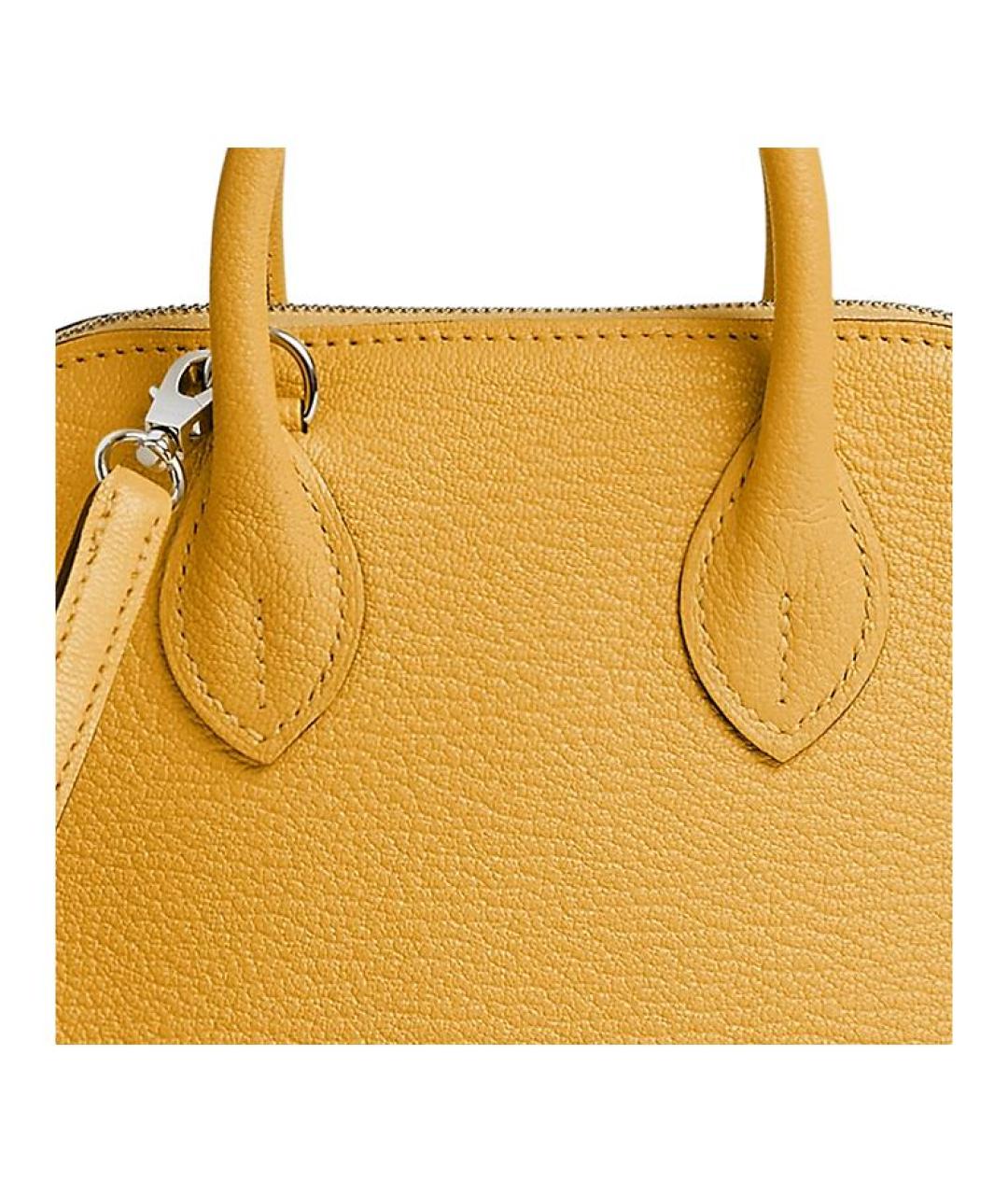 HERMES Желтая кожаная сумка через плечо, фото 4