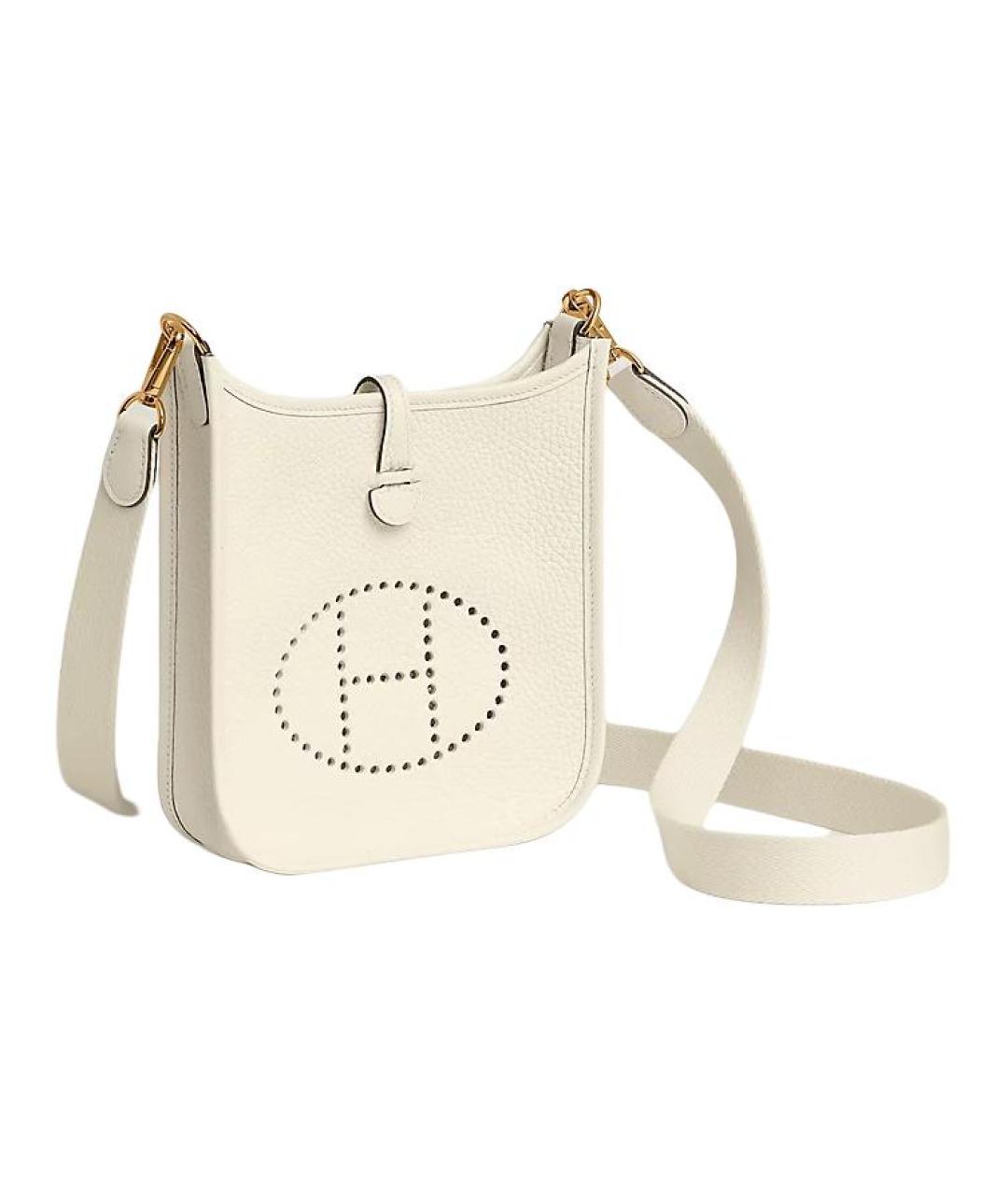 HERMES Бежевая кожаная сумка через плечо, фото 2