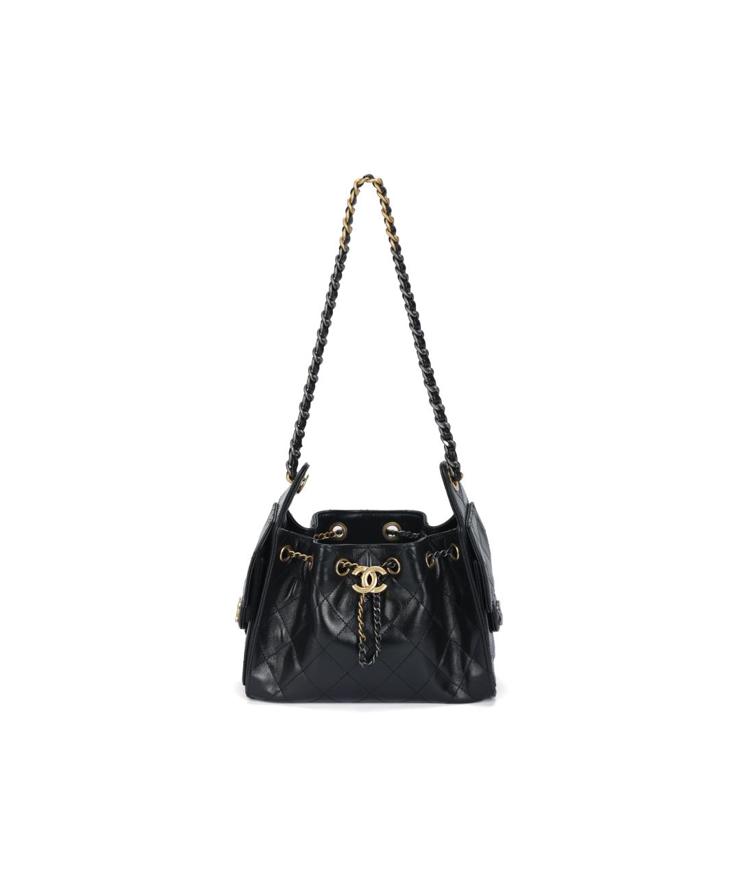 CHANEL Черная кожаная сумка через плечо, фото 5