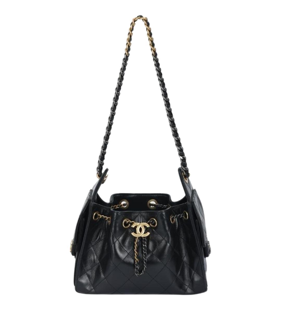CHANEL Черная кожаная сумка через плечо, фото 1