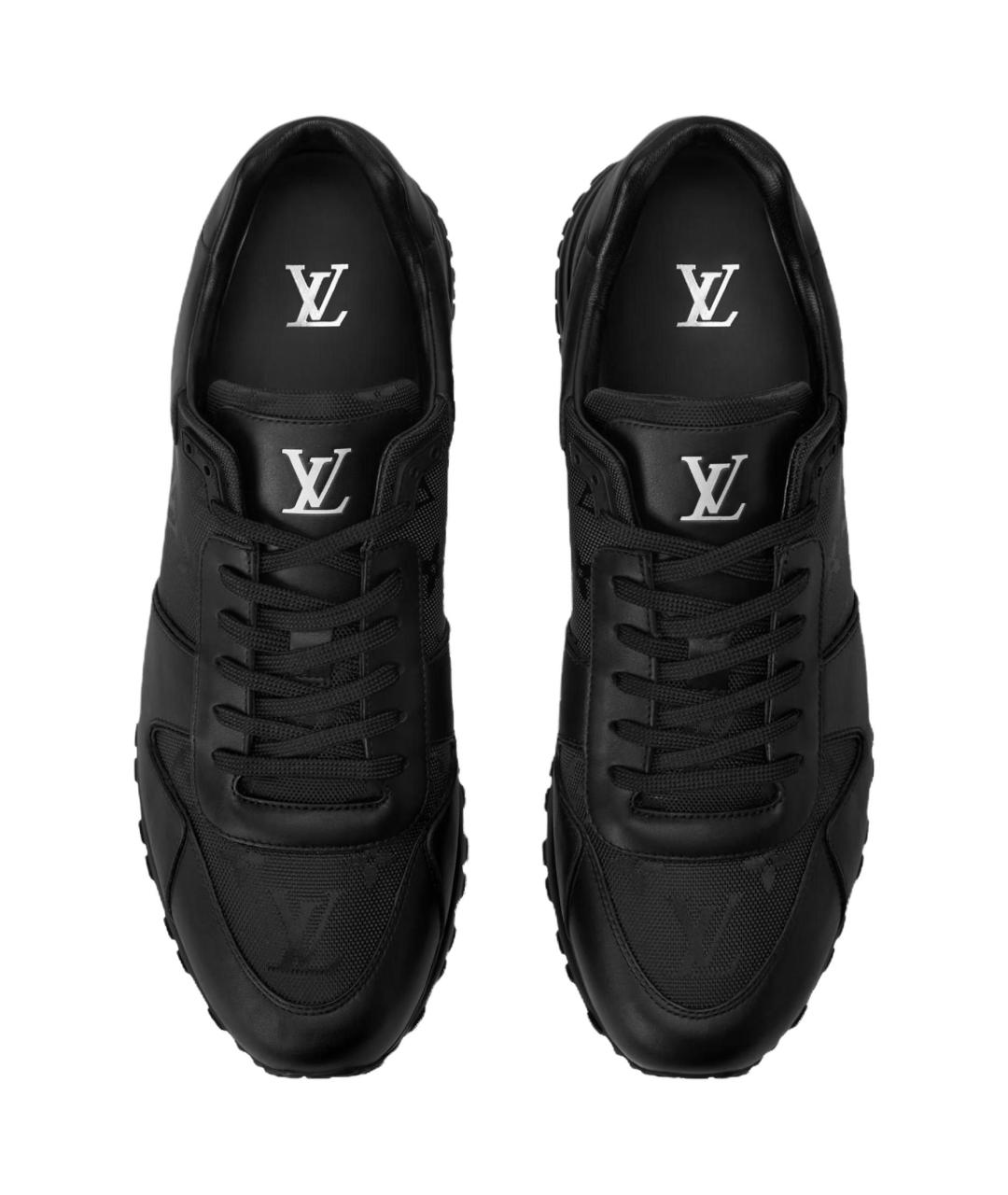 LOUIS VUITTON Черные кожаные низкие кроссовки / кеды, фото 4