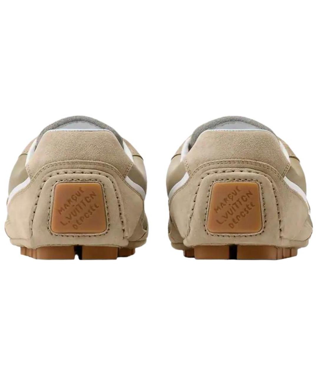 LOUIS VUITTON Бежевые нубуковые низкие кроссовки / кеды, фото 5