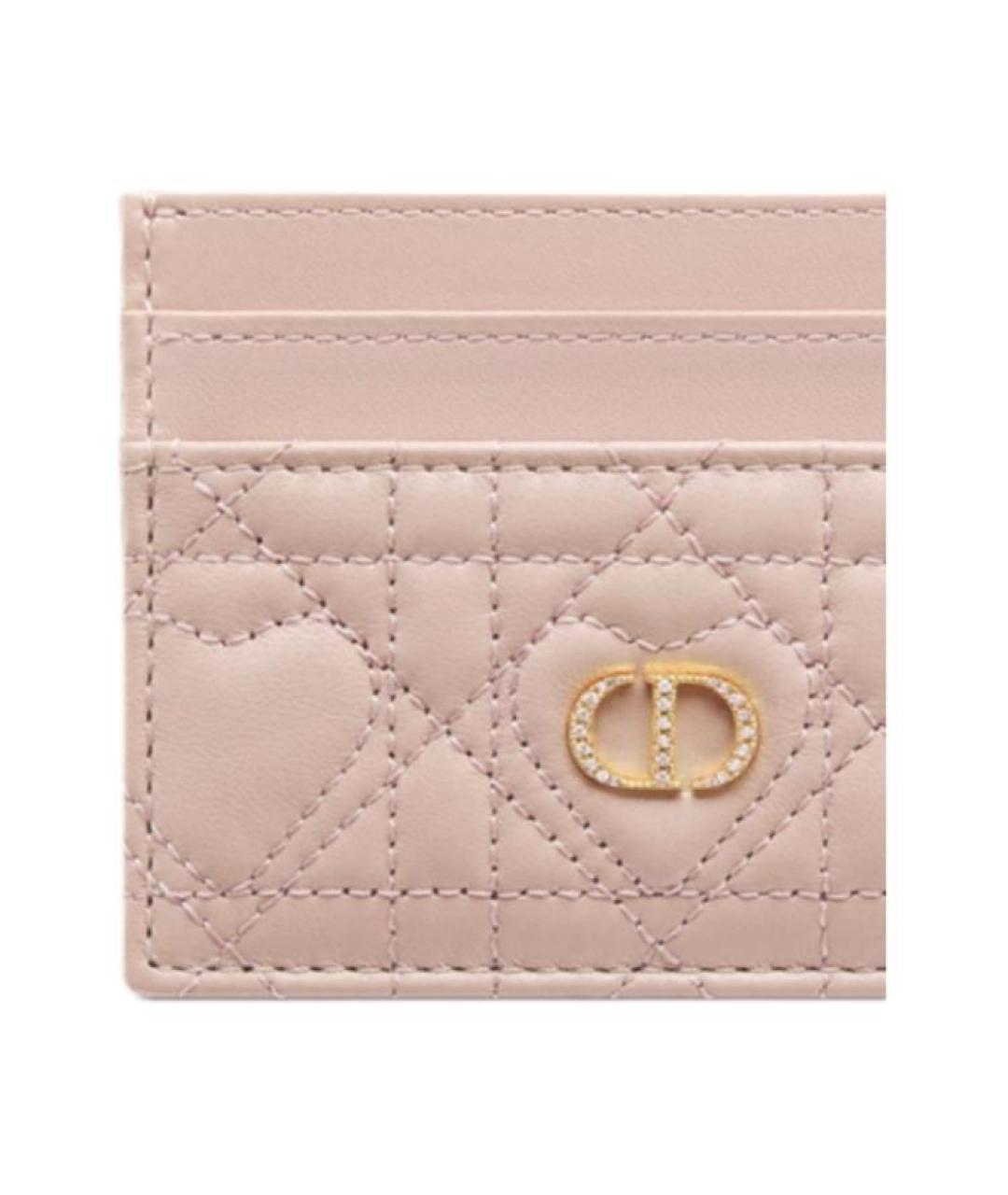 CHRISTIAN DIOR Розовый кожаный кардхолдер, фото 3