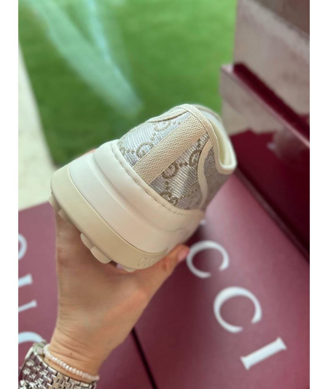 GUCCI Серебряные кеды, фото 3