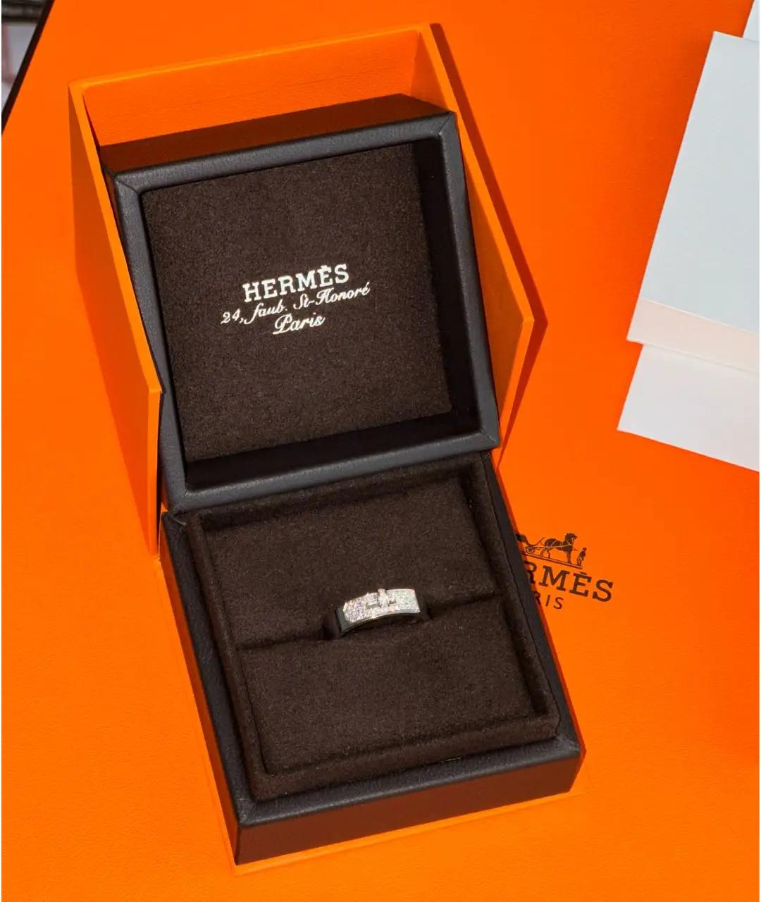 HERMES Серебряное кольцо из белого золота, фото 2