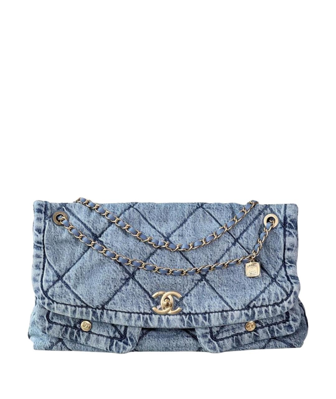 CHANEL Синяя деним сумка через плечо, фото 1