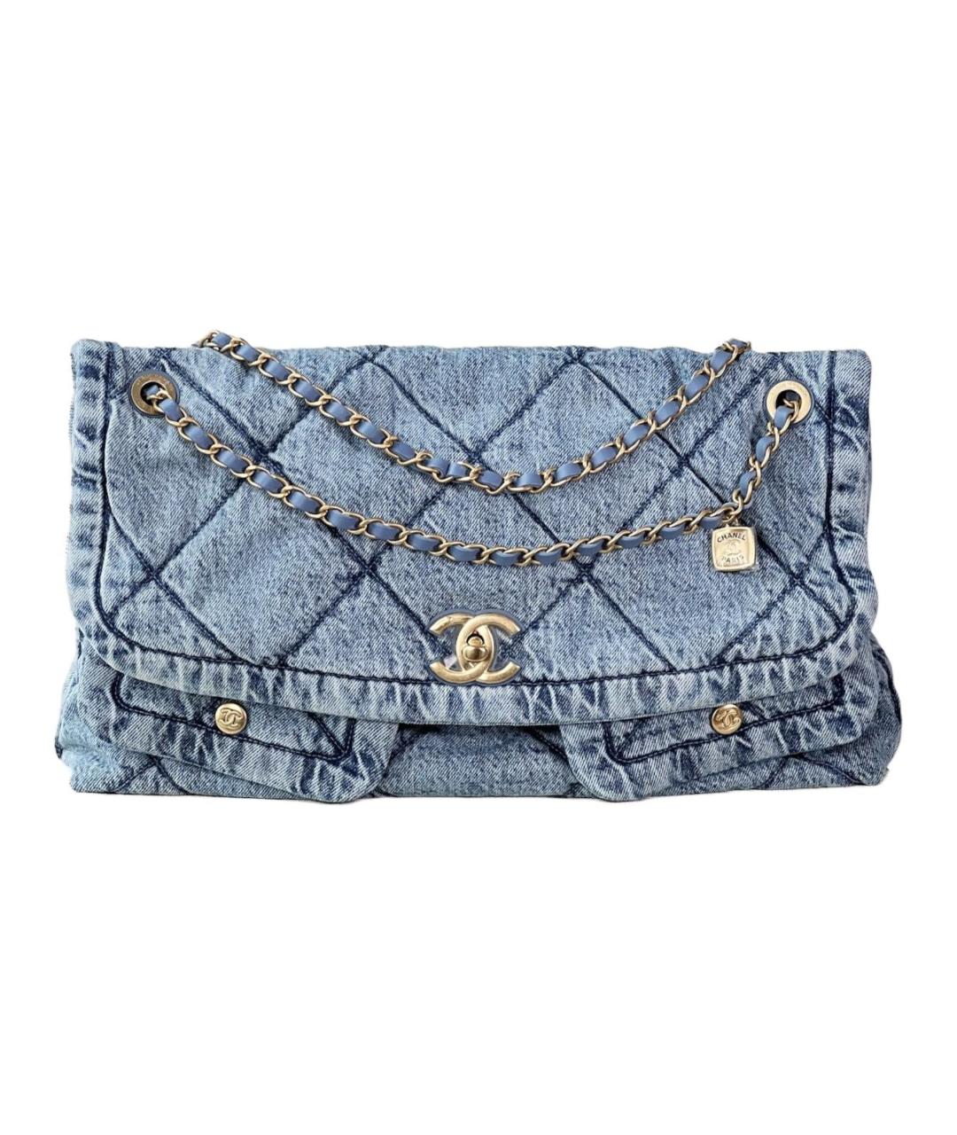 CHANEL Синяя деним сумка через плечо, фото 6