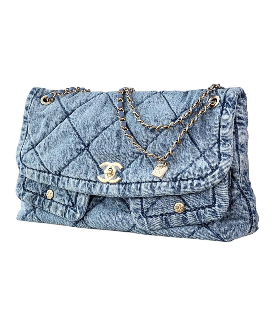 CHANEL Синяя деним сумка через плечо, фото 2