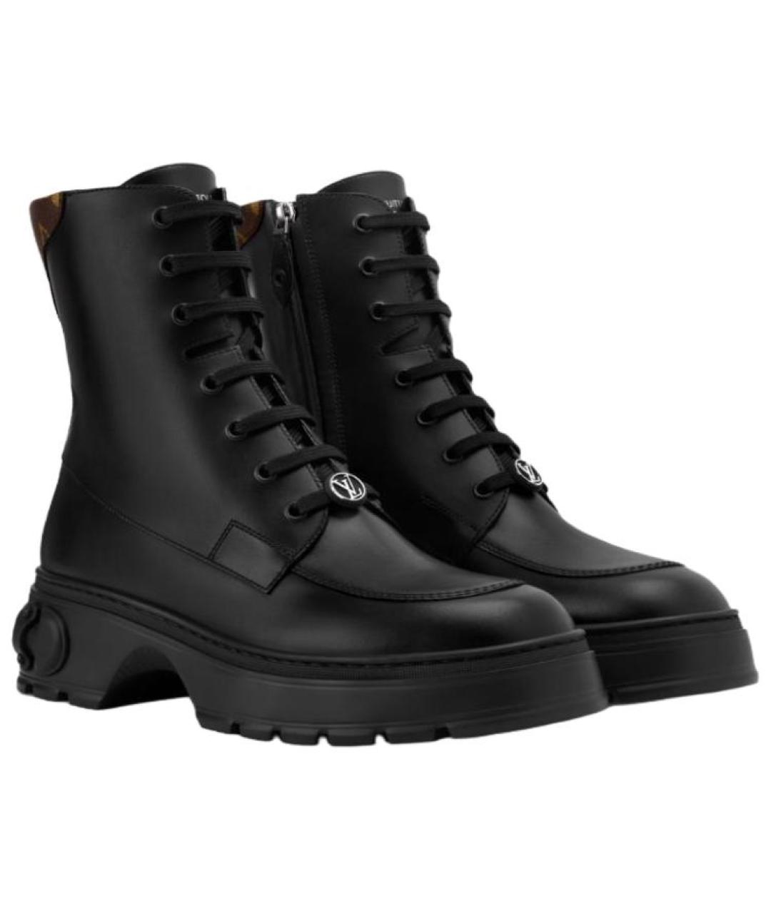 LOUIS VUITTON Черные кожаные сапоги, фото 3