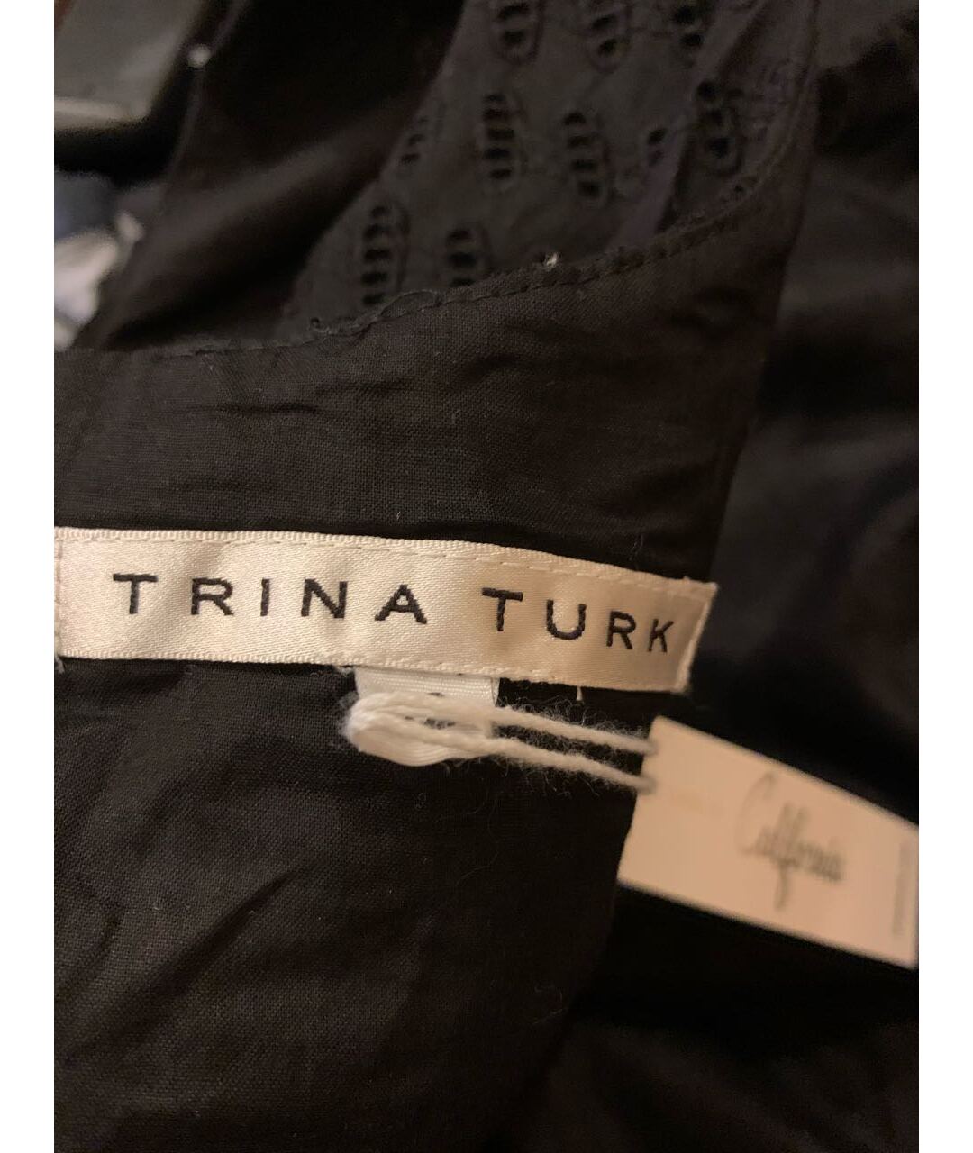 TRINA TURK Черное хлопковое платье, фото 3