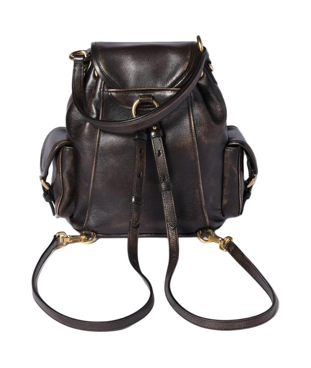 MIU MIU Коричневый кожаный рюкзак, фото 3