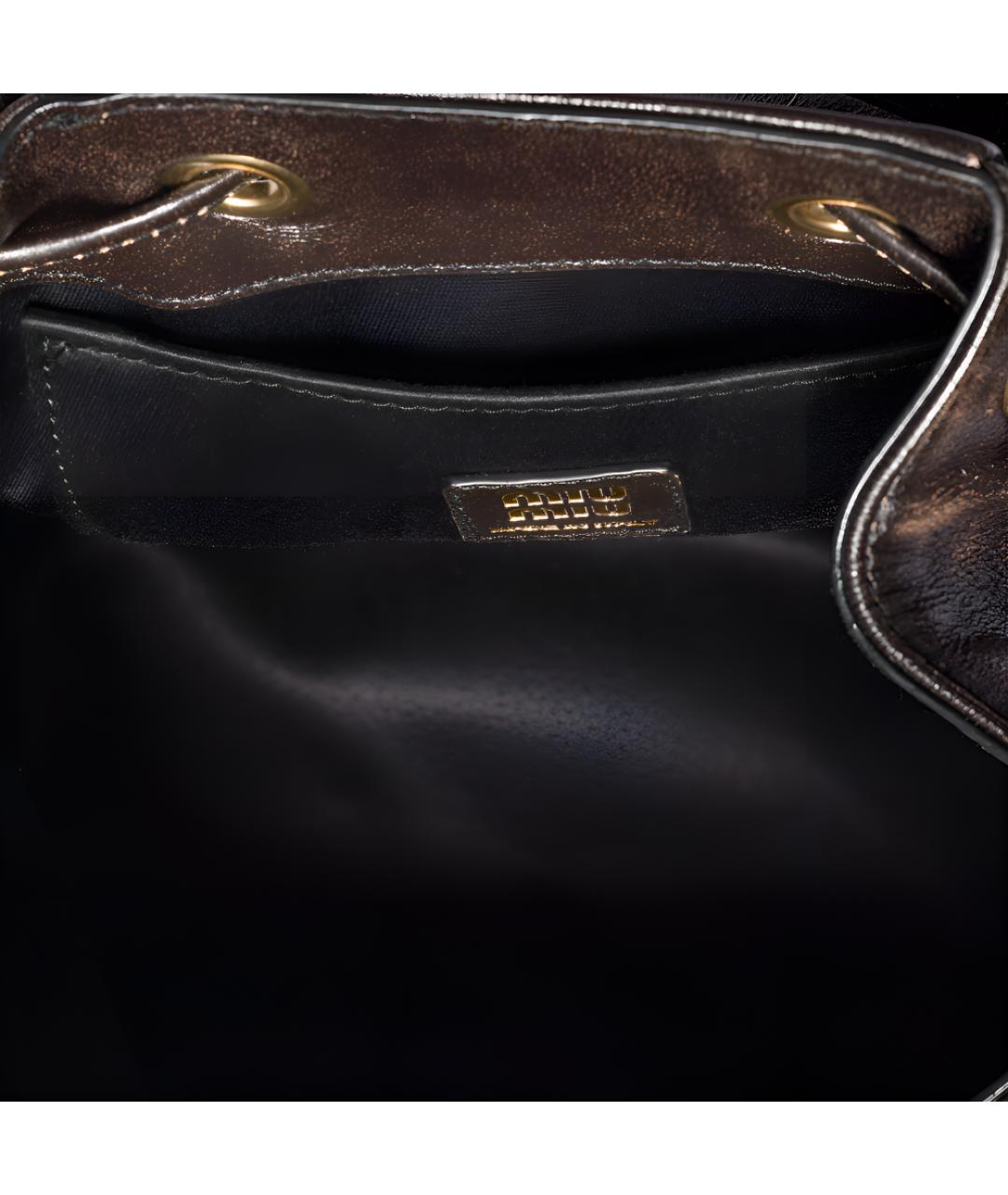 MIU MIU Коричневый кожаный рюкзак, фото 5