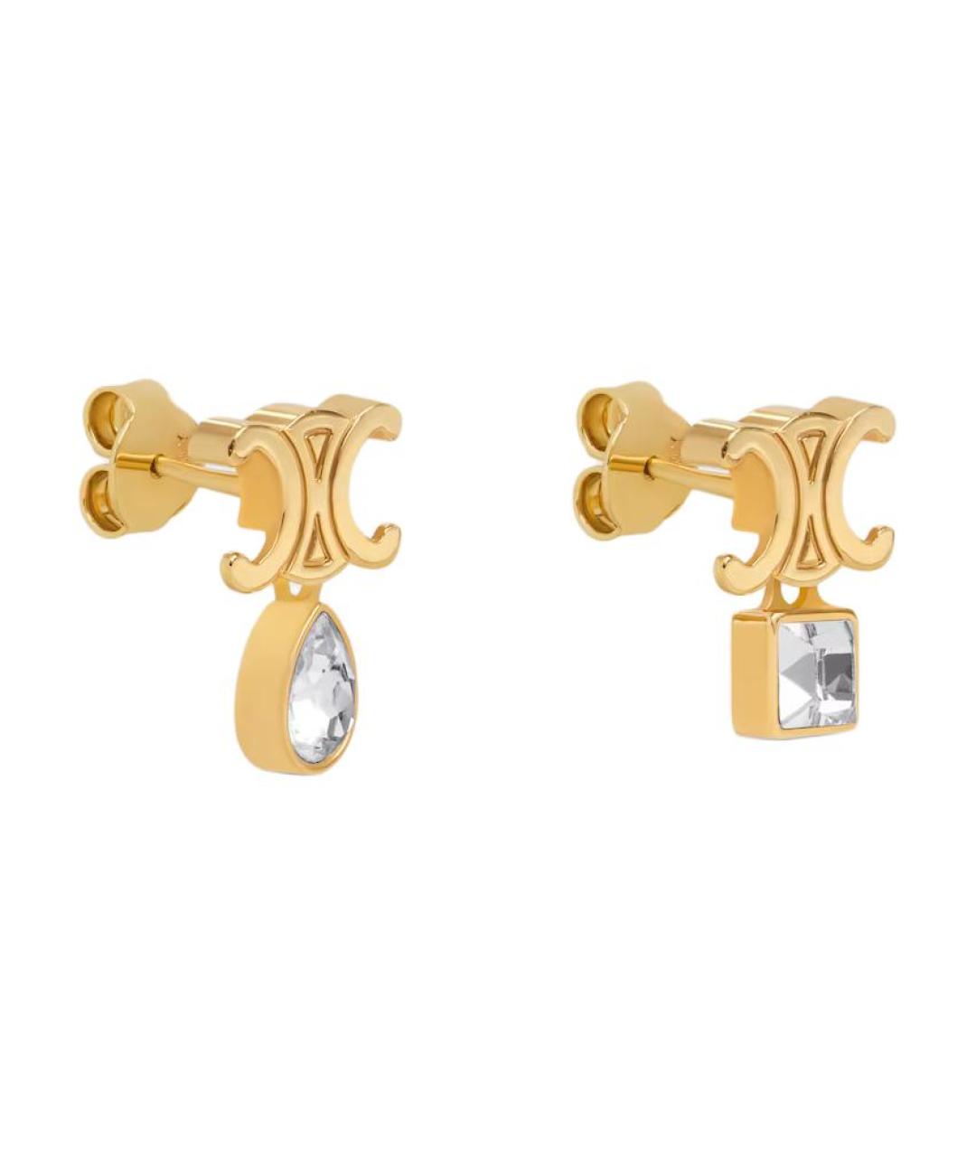 CELINE Золотые латунные серьги, фото 2