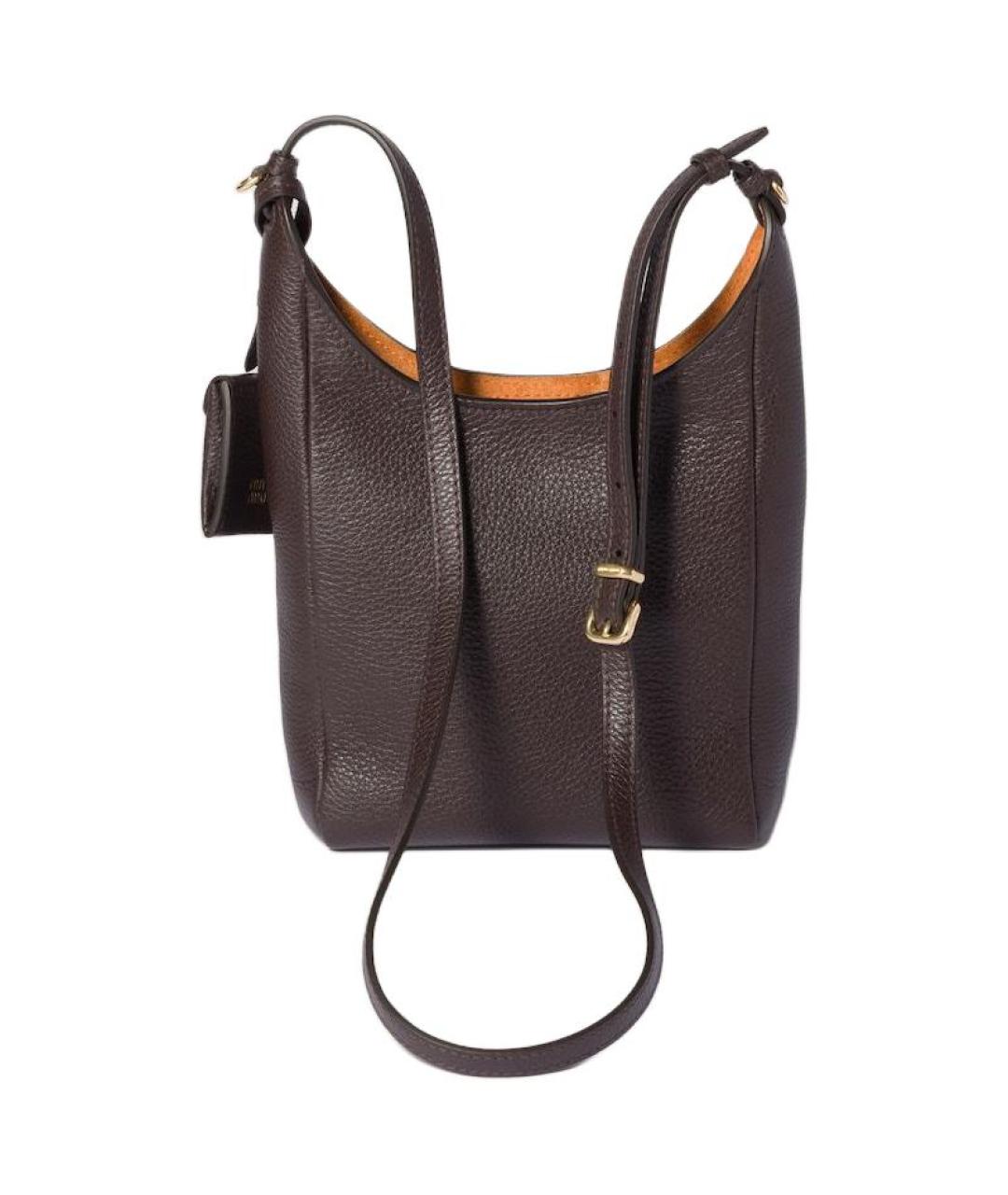 MIU MIU Коричневая кожаная сумка через плечо, фото 3