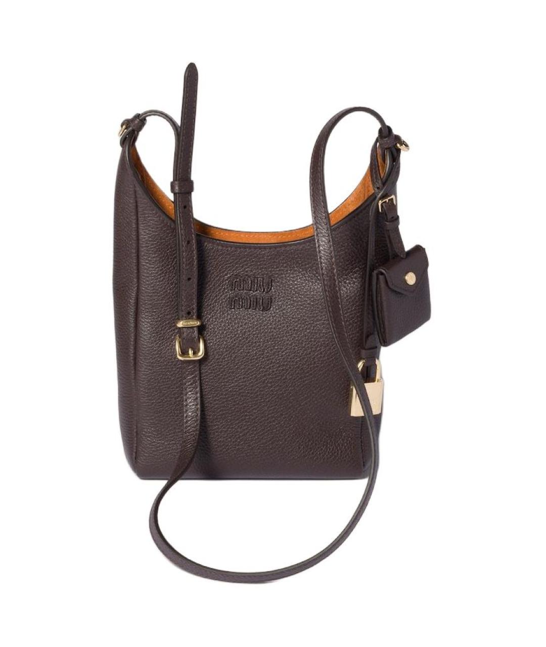 MIU MIU Коричневая кожаная сумка через плечо, фото 5