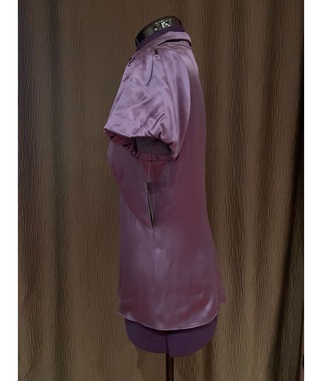 NICOLE MILLER Фиолетовая шелковая рубашка, фото 4