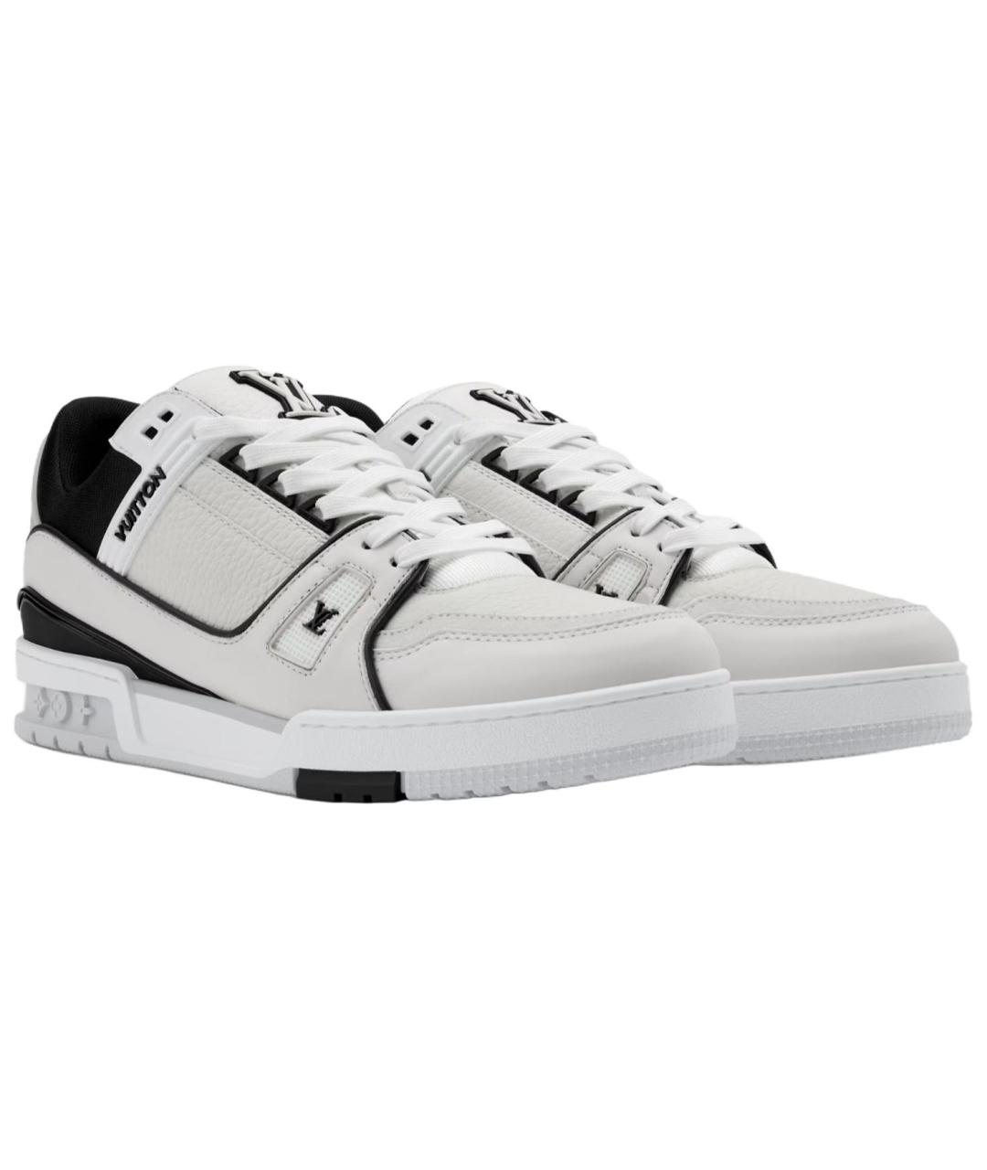 LOUIS VUITTON Белые кожаные низкие кроссовки / кеды, фото 3