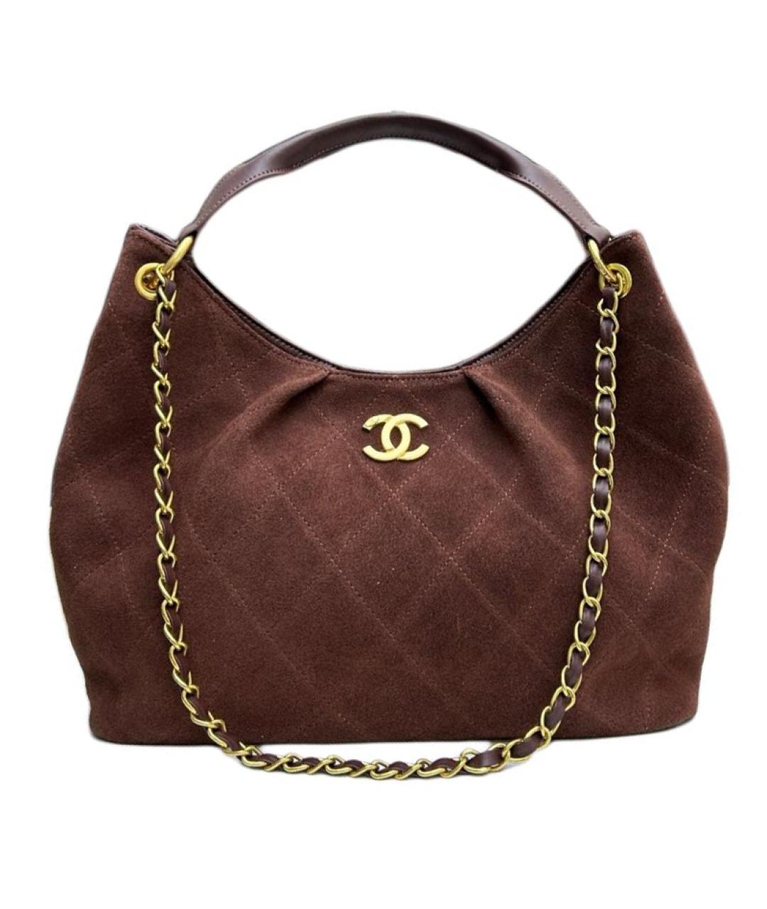 CHANEL Коричневая замшевая сумка через плечо, фото 1