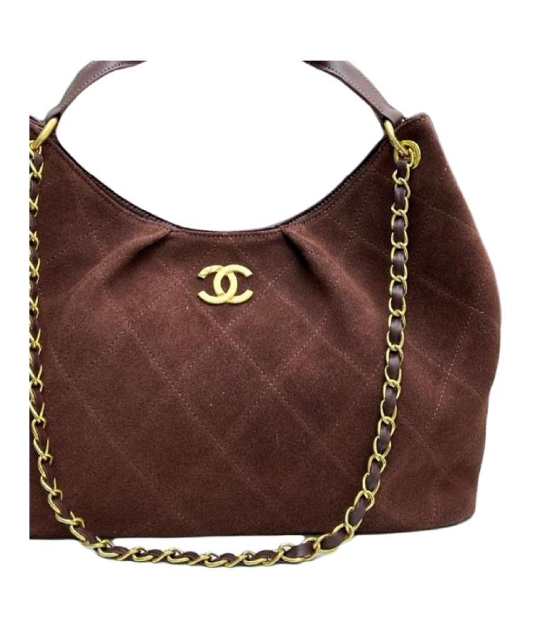 CHANEL Коричневая замшевая сумка через плечо, фото 3