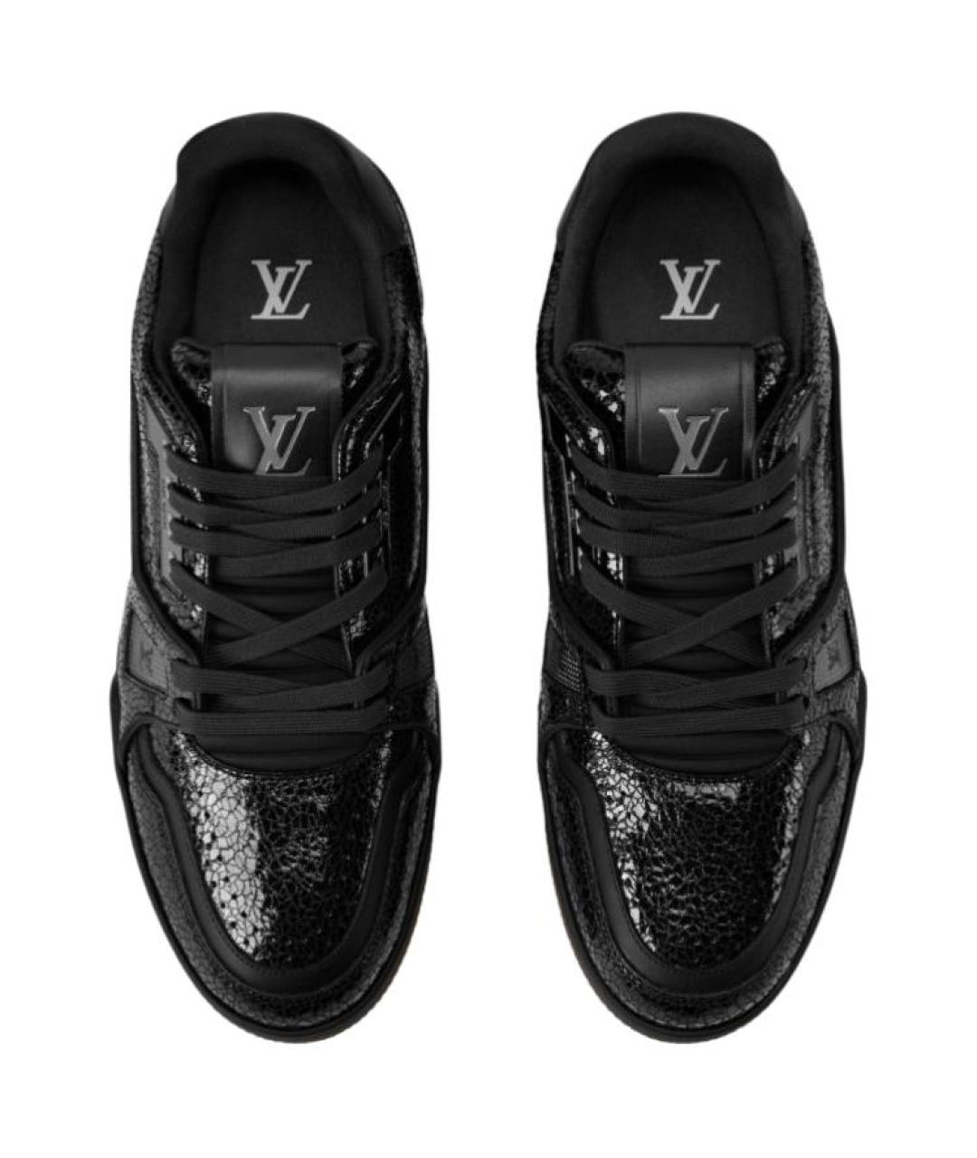 LOUIS VUITTON Черные кожаные низкие кроссовки / кеды, фото 4