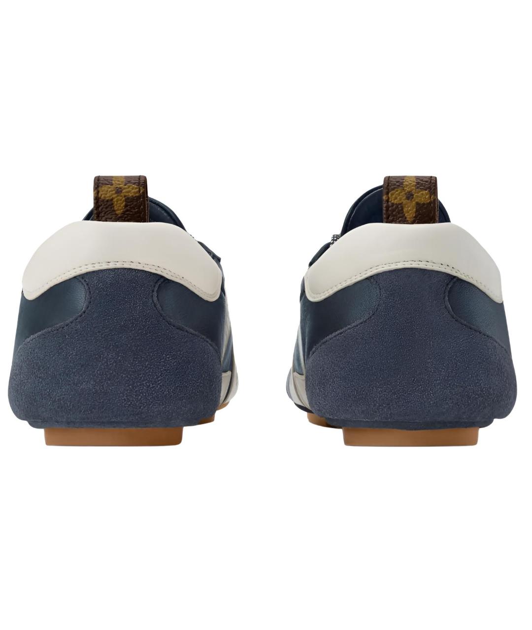 LOUIS VUITTON Синие кожаные кеды, фото 4