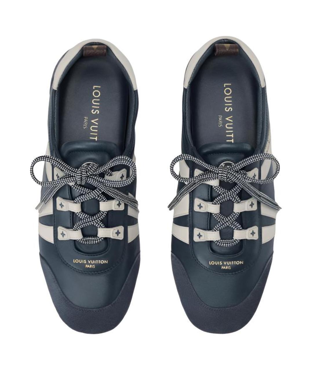 LOUIS VUITTON Синие кожаные кеды, фото 5