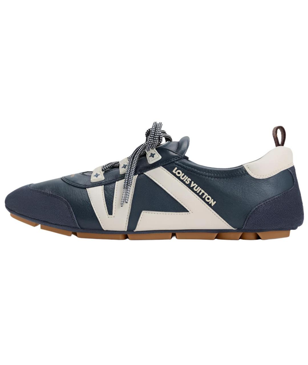 LOUIS VUITTON Синие кожаные кеды, фото 2