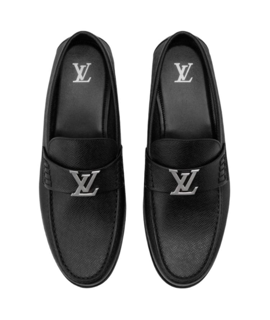 LOUIS VUITTON Черные кожаные лоферы, фото 4