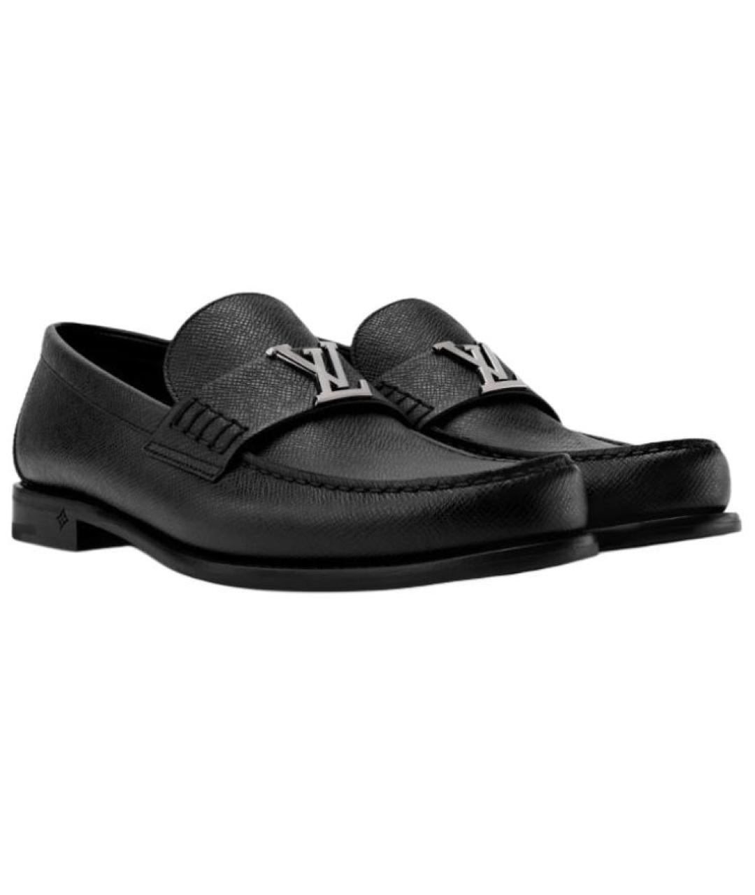 LOUIS VUITTON Черные кожаные лоферы, фото 3