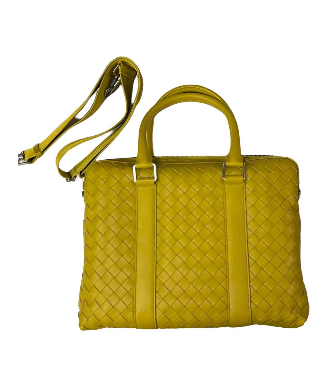 BOTTEGA VENETA Зеленая кожаная сумка тоут, фото 1