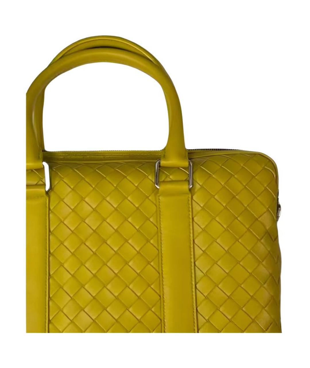 BOTTEGA VENETA Зеленая кожаная сумка тоут, фото 5