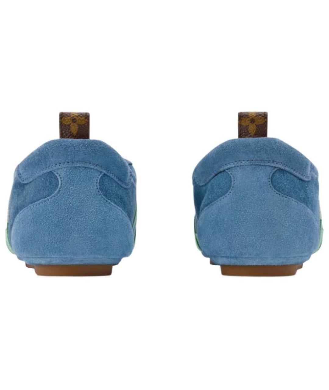 LOUIS VUITTON Синие кожаные кроссовки, фото 5