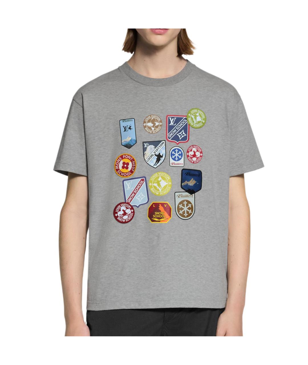 LOUIS VUITTON Серая хлопковая футболка, фото 3