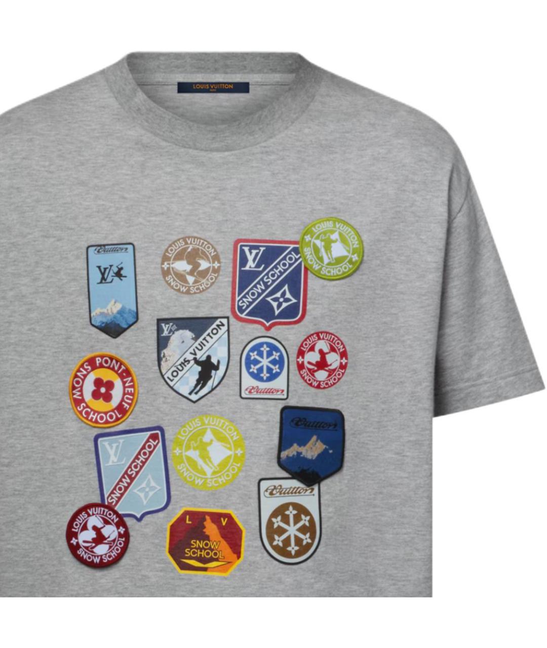 LOUIS VUITTON Серая хлопковая футболка, фото 5