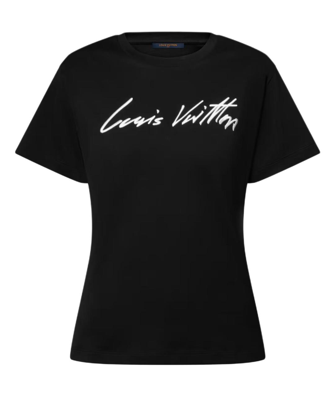 LOUIS VUITTON Черная хлопковая футболка, фото 1