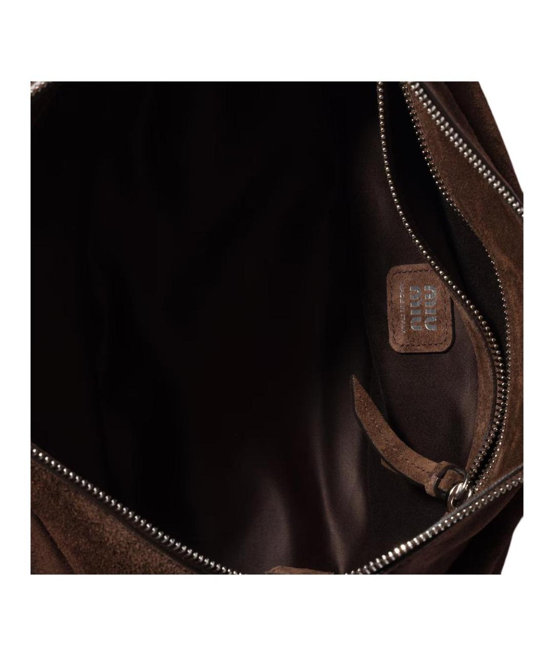 MIU MIU Коричневая кожаная сумка через плечо, фото 5